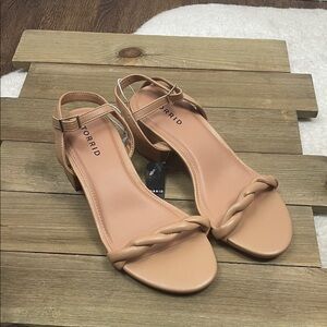Torrid NWT Braided Strap Block Heel Tan (WW)